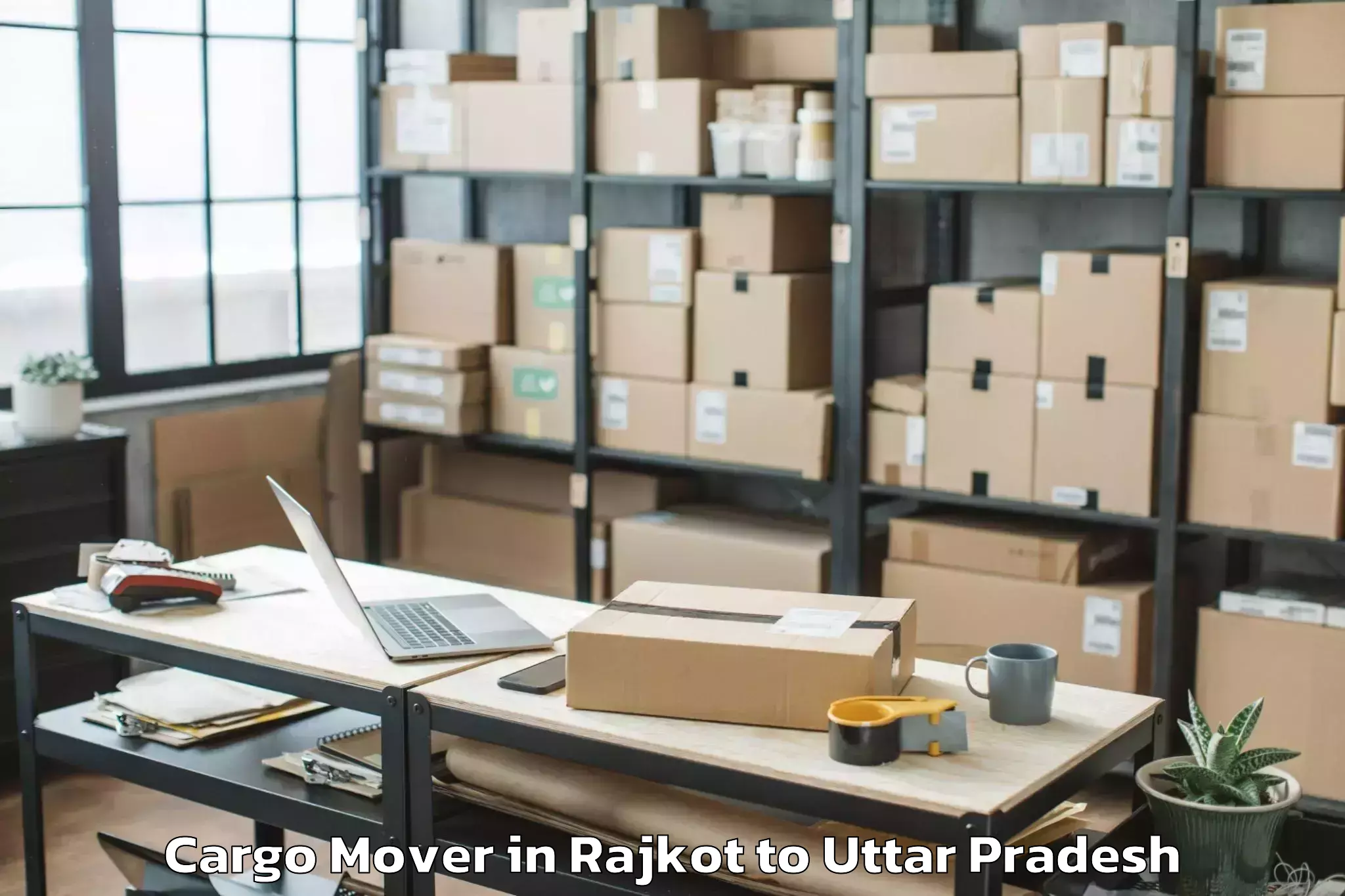 Hassle-Free Rajkot to Babrala Cargo Mover